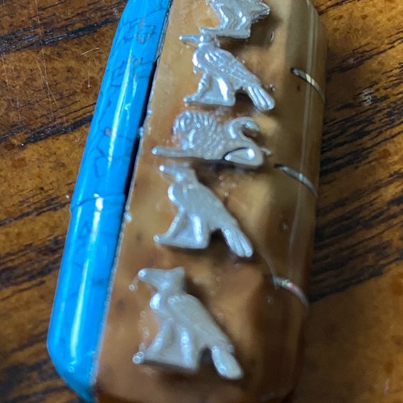 Silver turquoise/Ivory Pendant - Picture 5 of 5